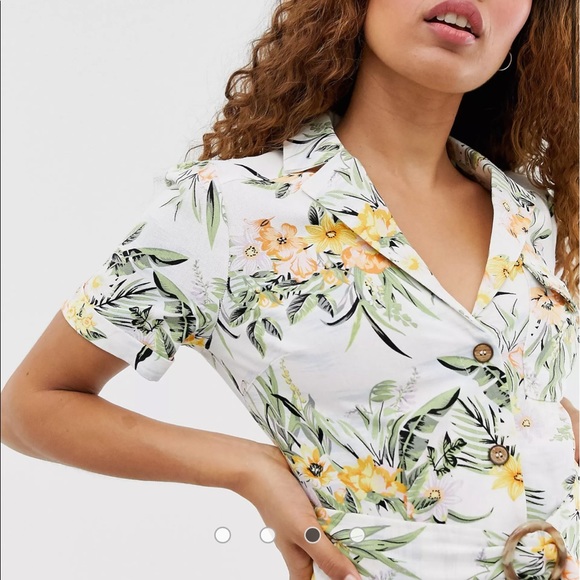 Asos Petite Utility Dress in tropical print 🌴 - Picture 2 of 4